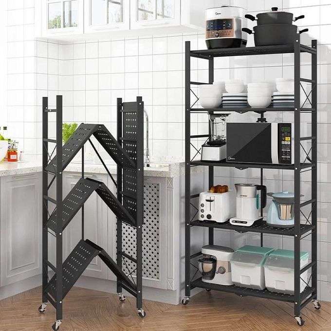 Étagère de rangement pliable en fer Chariot à roulettes en acier Electroshopdakar- Vente en ligne électronique