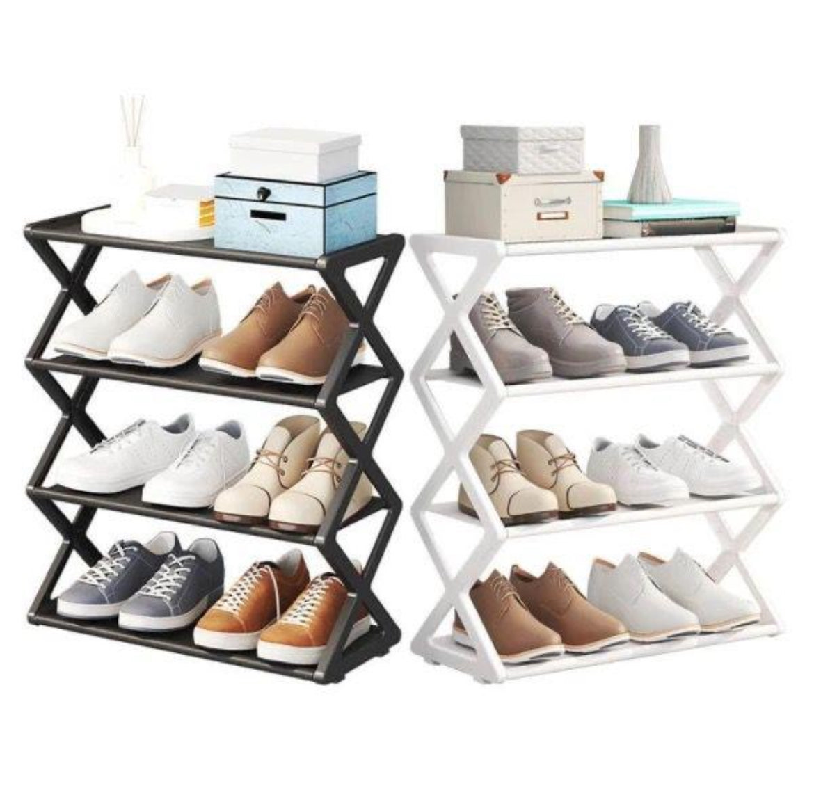 Étagère à chaussures compacte 4 niveaux – Rangement pliable et design moderne Electroshopdakar