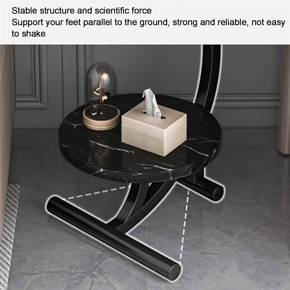 Table d’appoint ronde en marbre avec étagère inférieure et décoration moderne Electroshopdakar