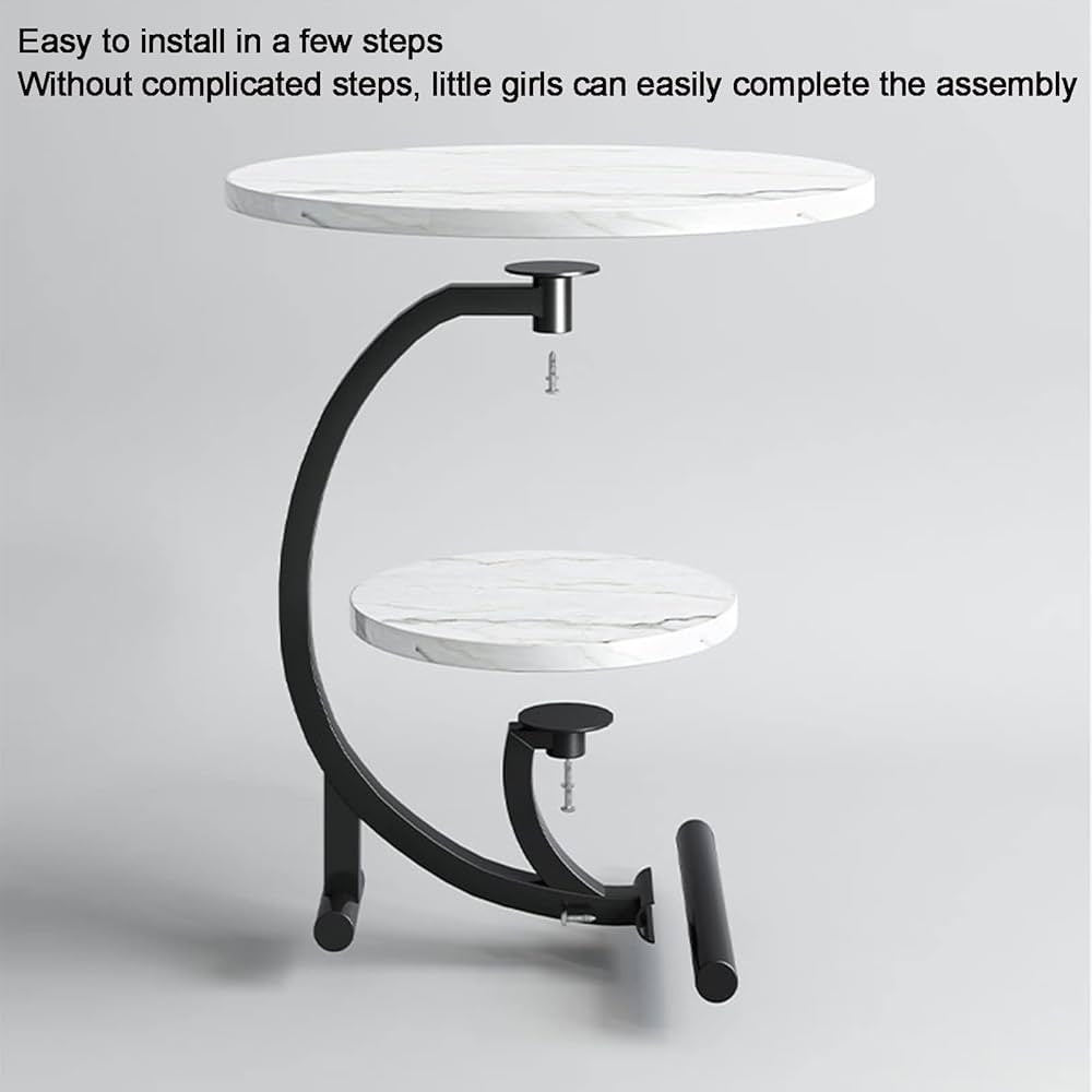 Table d’appoint ronde en marbre avec étagère inférieure et décoration moderne Electroshopdakar