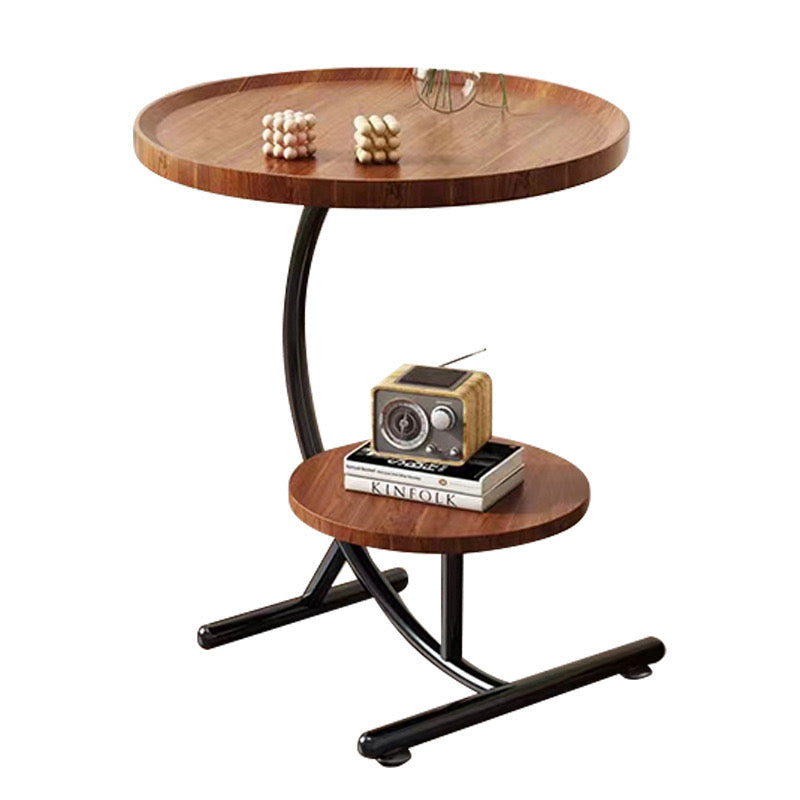 Table d’appoint moderne avec étagère en bois et structure en métal noir - Design contemporain pour salon et chambre Electroshopdakar