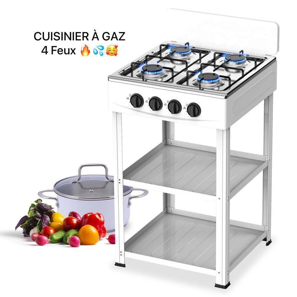 Cuisinière à gaz 4 feux - Design compact avec rangement intégré - Idéale pour cuisine moderne Electroshopdakar