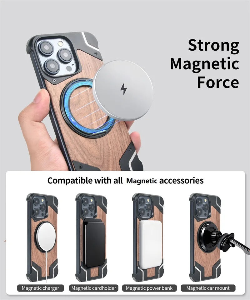 Coques iPhone en bois naturel - Protection robuste avec design magnétique pour iPhone 13, 14, 15 et 16 Electroshopdakar