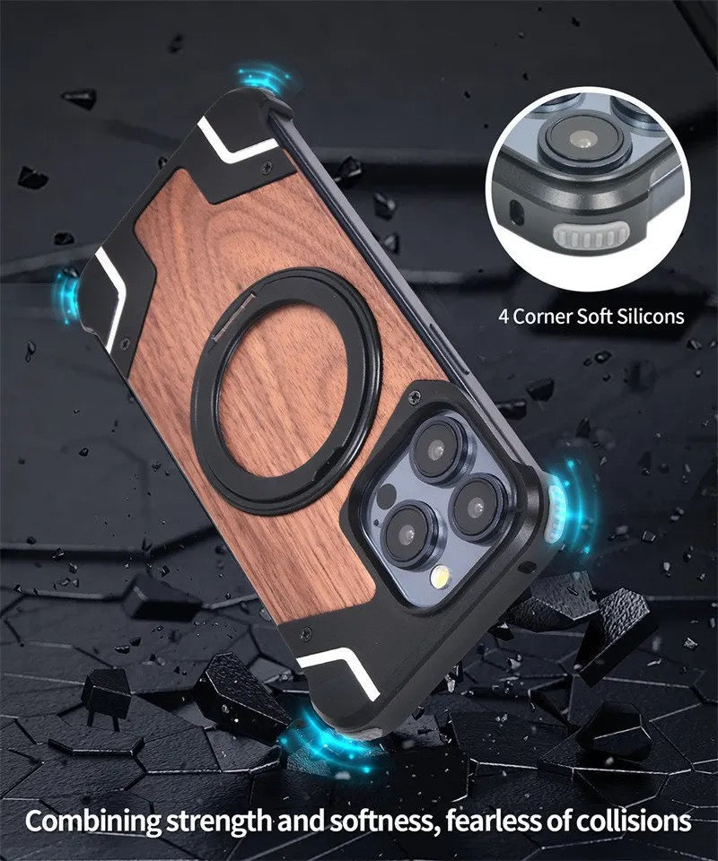 Coques iPhone en bois naturel - Protection robuste avec design magnétique pour iPhone 13, 14, 15 et 16 Electroshopdakar
