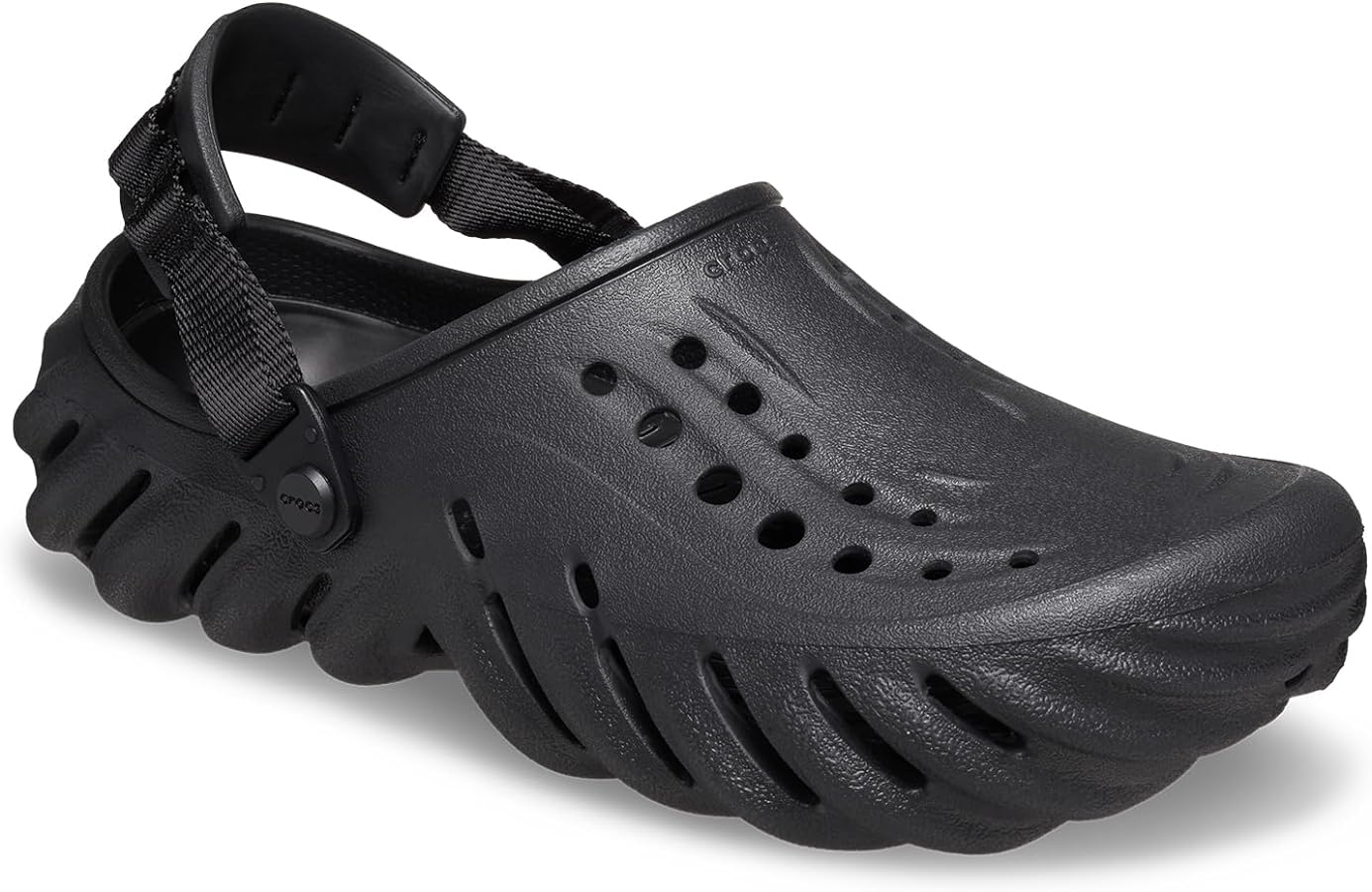 Sabots noirs Crocs futuristes avec sangle ajustable et design aéré Electroshopdakar