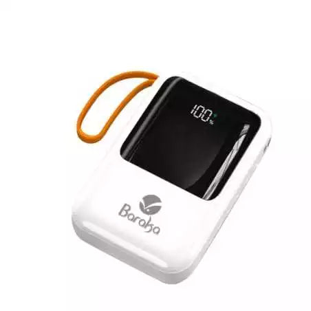 Power Bank Baraka BRK-PB30 10000mAh - Double Entrée (Type-C/USB), Câble Lightning/Micro et Torche - Blanc Electroshopdakar