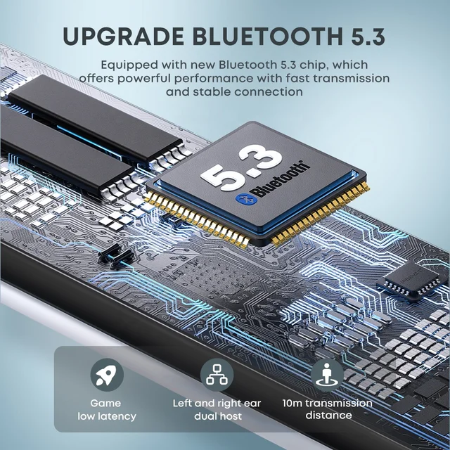 Écouteurs Bluetooth 5.3 Sans Fil LangsGenre Theta avec Réduction de Bruit – Son Haute Qualité Electroshopdakar