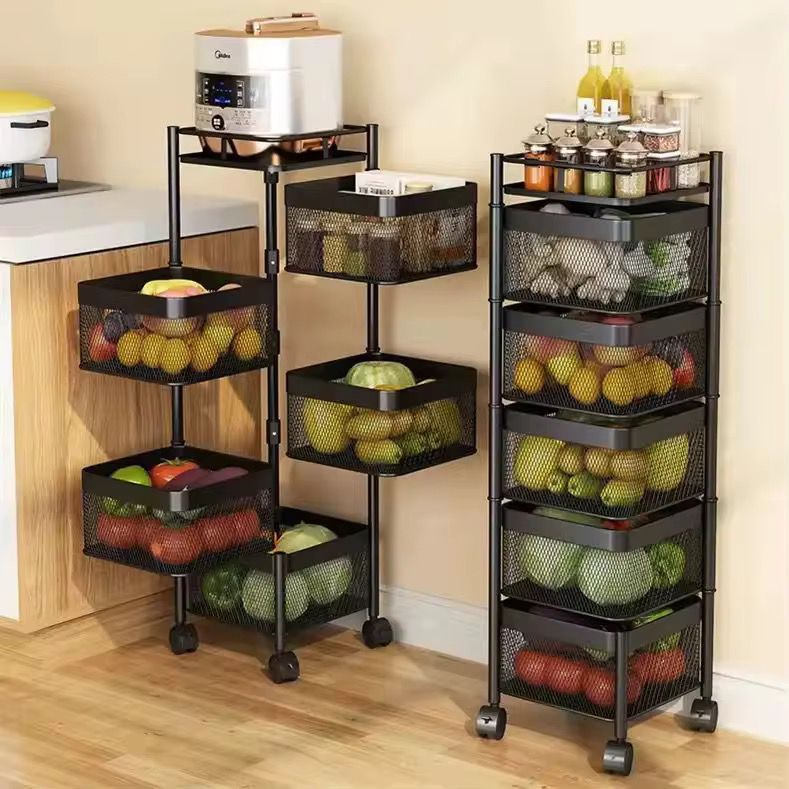 Étagère de Rangement à Roulettes 5 Niveaux – Cuisine/Légumes/Multifonction Electroshopdakar