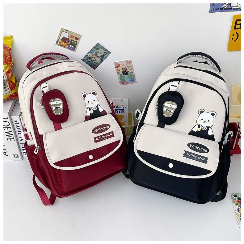 Sac à Dos Scolaire Tendance avec Petite Pochette – Style Ourson 🎒🐻✨ Electroshopdakar