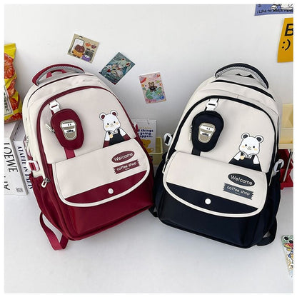 Sac à Dos Scolaire Tendance avec Petite Pochette – Style Ourson 🎒🐻✨ Electroshopdakar