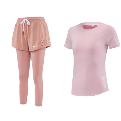 Ensemble de Sport Femme 3 Pièces – T-Shirt, Short et Legging – Confort & Fitness Electroshopdakar