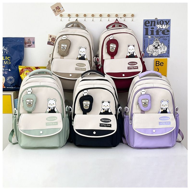 Sac à Dos Scolaire Tendance avec Petite Pochette – Style Ourson 🎒🐻✨ Electroshopdakar