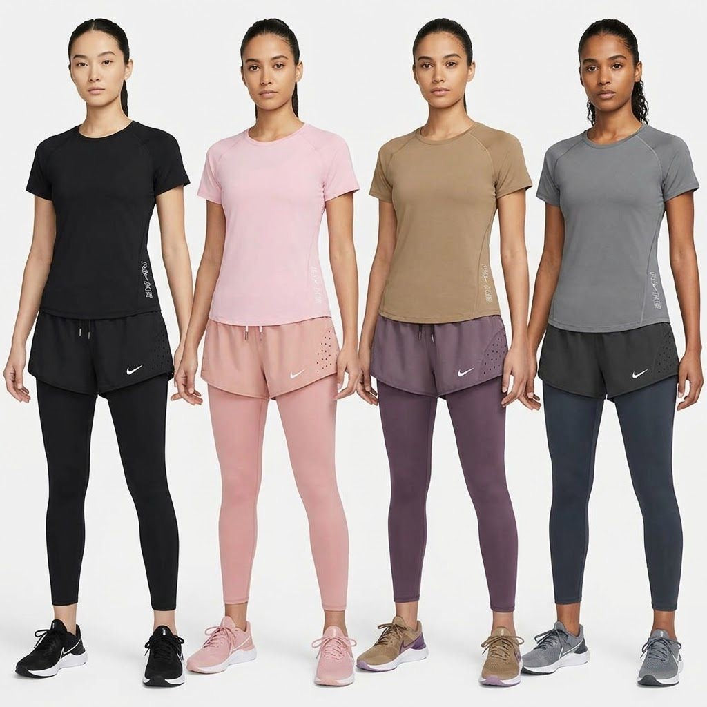 Ensemble de Sport Femme 3 Pièces – T-Shirt, Short et Legging – Confort & Fitness Electroshopdakar