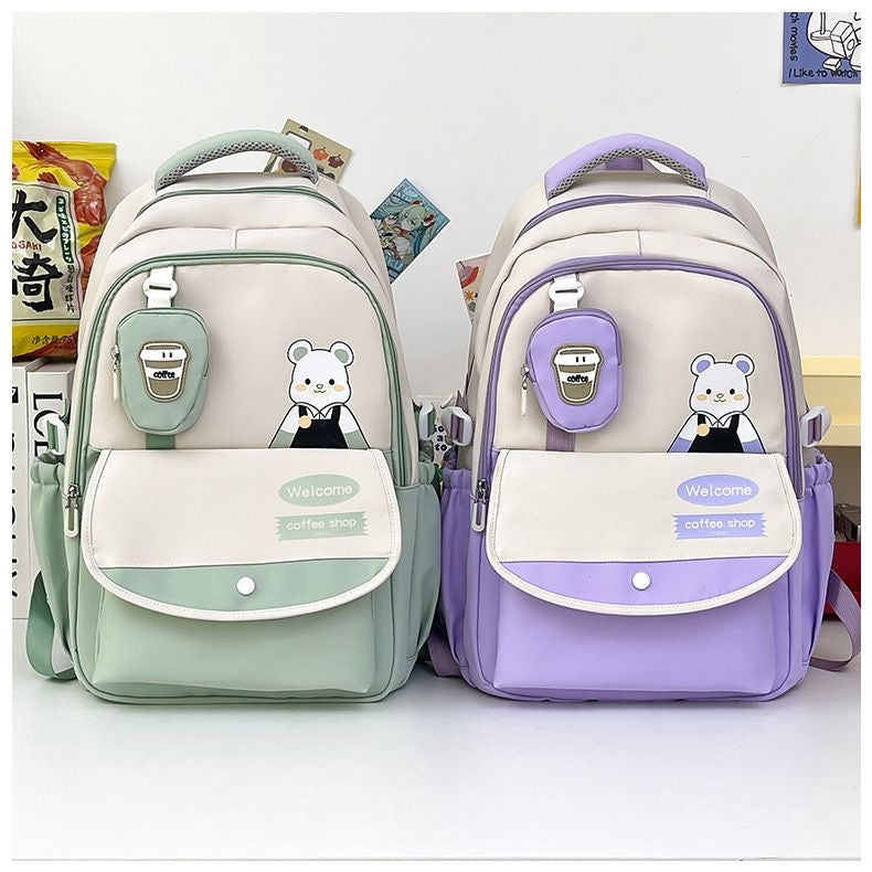 Sac à Dos Scolaire Tendance avec Petite Pochette – Style Ourson 🎒🐻✨ Electroshopdakar