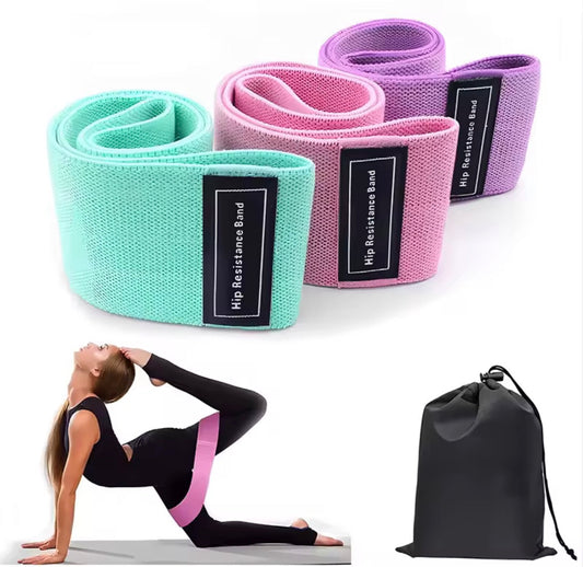 Bandes de résistance fitness pour fessiers et jambes – Lot 3 niveaux avec sac de rangement Electroshopdakar