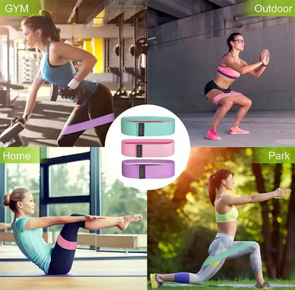 Bandes de résistance fitness pour fessiers et jambes – Lot 3 niveaux avec sac de rangement Electroshopdakar