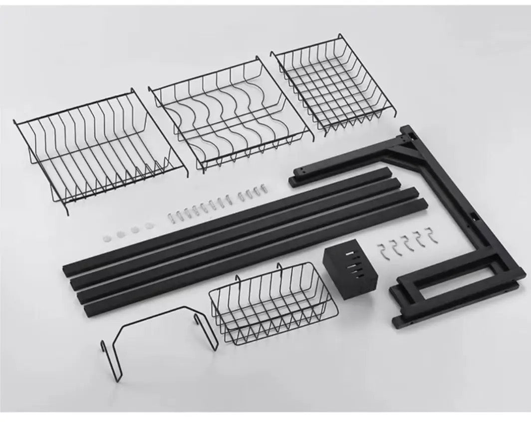 Égouttoir Vaisselle en Fer à 3 Étages | Rangement Cuisine Multifonction avec Support Ustensiles et Plateau Égouttoir Electroshopdakar