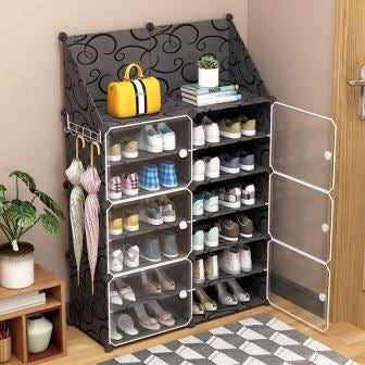 Range Chaussures 24 Paires avec Portes Transparentes - Armoire de Rangement Modulable Electroshopdakar