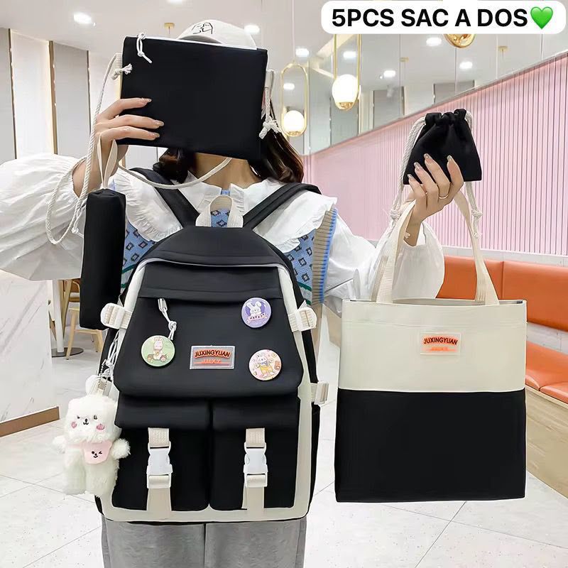 Sac à Dos 5 Pièces pour Femme – Ensemble Scolaire et Voyage 🎒 Electroshopdakar