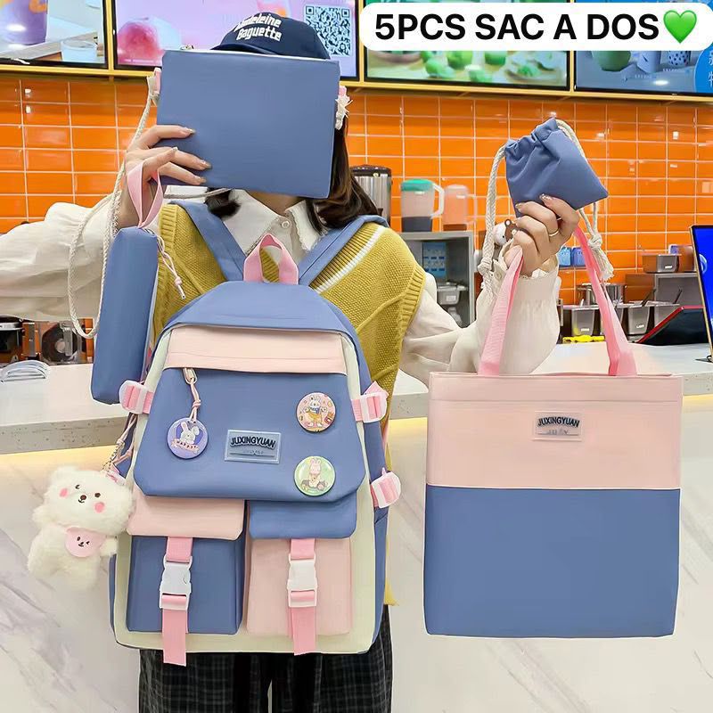 Sac à Dos 5 Pièces pour Femme – Ensemble Scolaire et Voyage 🎒 Electroshopdakar