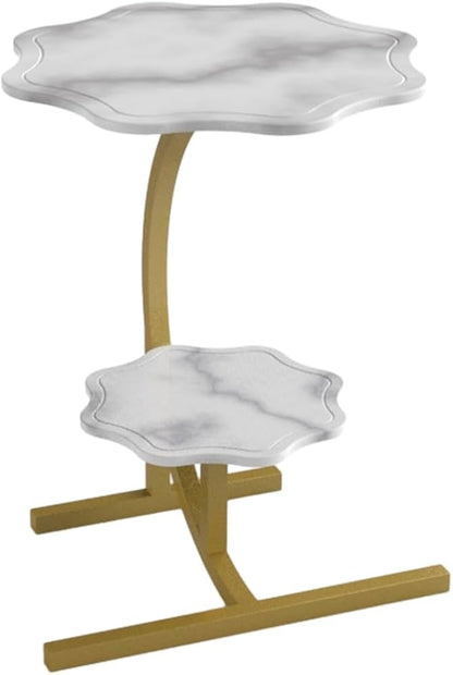 Table d'Appoint Fleur en Marbre avec Étagère – Design Élégant et Fonctionnel Electroshopdakar