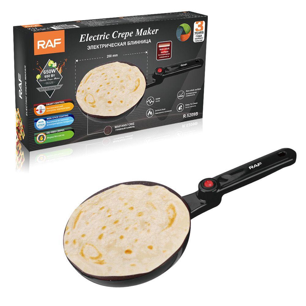 Crêpière Électrique RAF 650W - Plaque Antiadhésive 20 cm pour Crêpes et Galettes Electroshopdakar