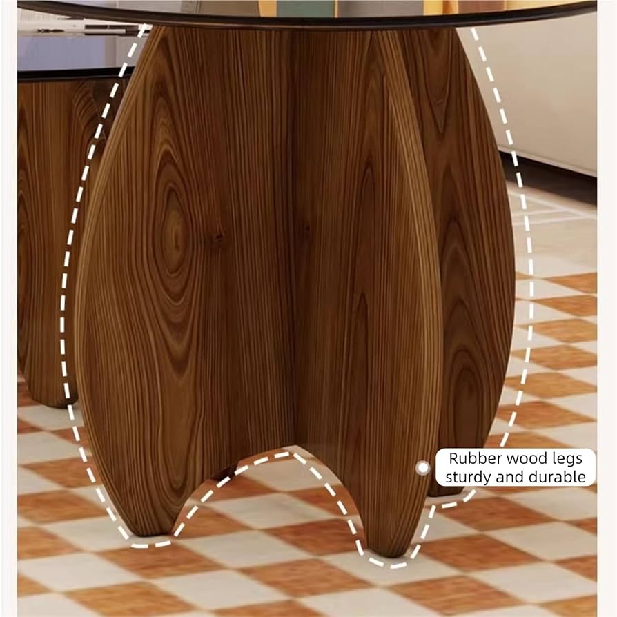 Table basse ronde en bois et verre 50/70/80 cm – Salon élégant Electroshopdakar