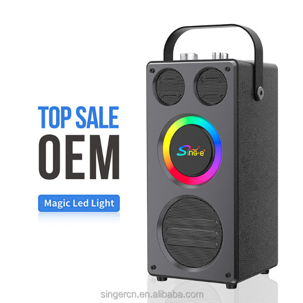Enceinte Bluetooth Karaoke 60W avec 2 Micros Sans Fil – LED RGB – Bluetooth 5.3 Electroshopdakar