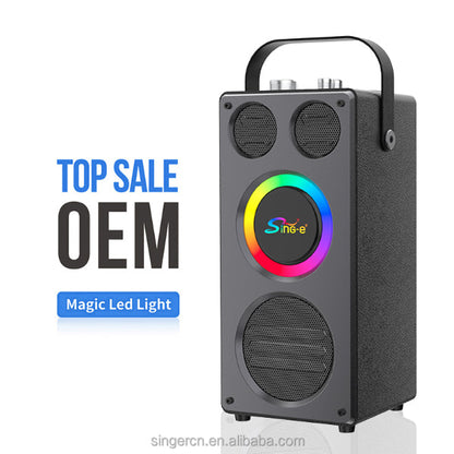 Enceinte Bluetooth Karaoke 60W avec 2 Micros Sans Fil – LED RGB – Bluetooth 5.3 Electroshopdakar