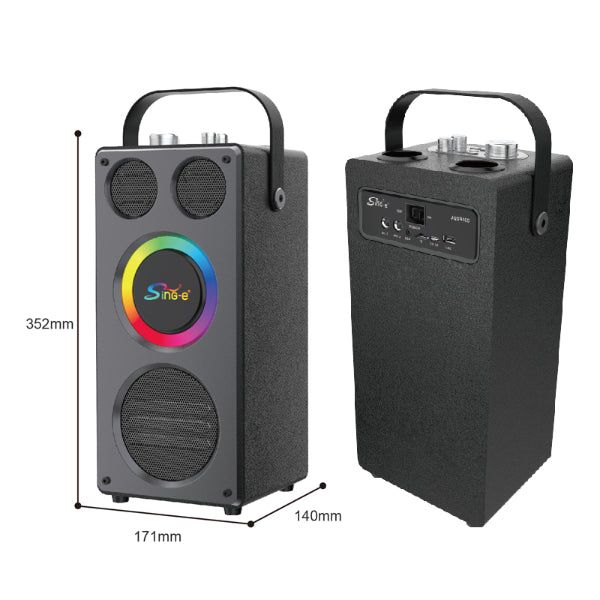 Enceinte Bluetooth Karaoke 60W avec 2 Micros Sans Fil – LED RGB – Bluetooth 5.3 Electroshopdakar