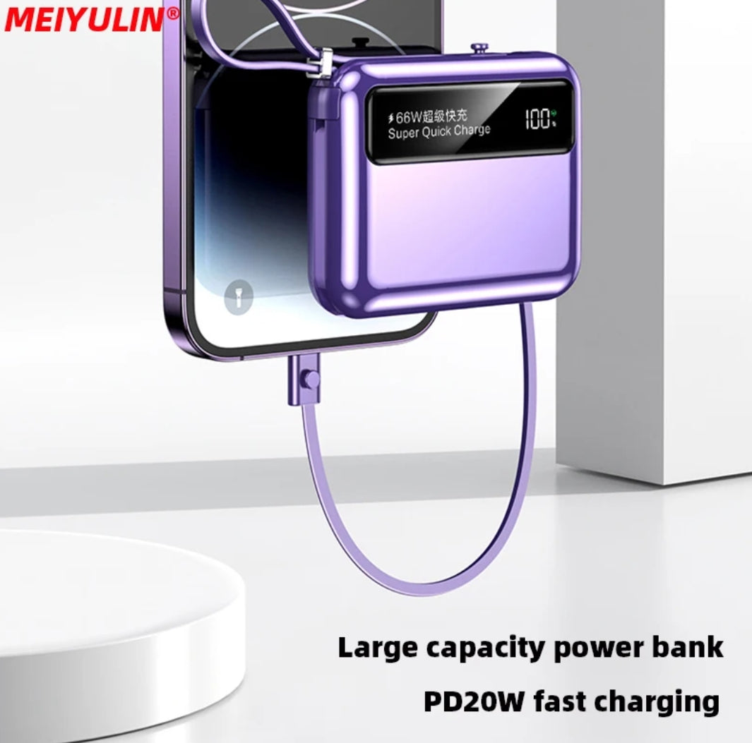 Mini Power Bank avec câble de type C intègre, 10000mAh, 22.5W, charge rapide Electroshopdakar