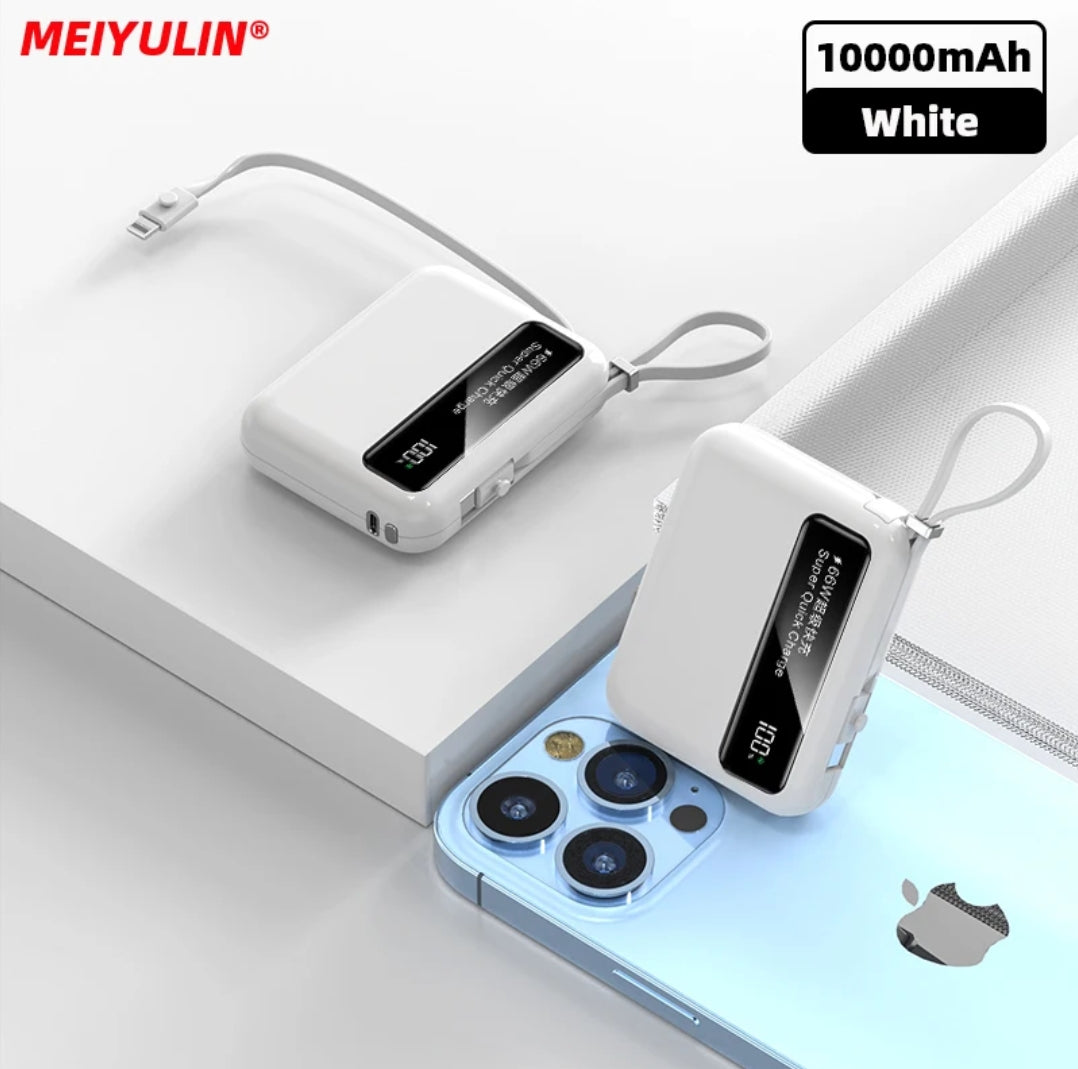 Mini Power Bank avec câble de type C intègre, 10000mAh, 22.5W, charge rapide Electroshopdakar