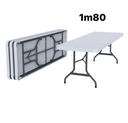 Table Pliante Rectangulaire 1m80 - Résistante et Polyvalente pour Intérieur/Extérieur Electroshopdakar