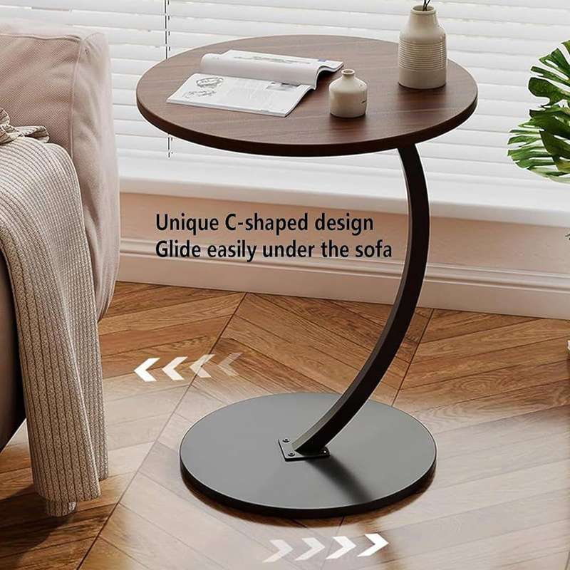 Table d'appoint design en bois avec pied courbé Electroshopdakar