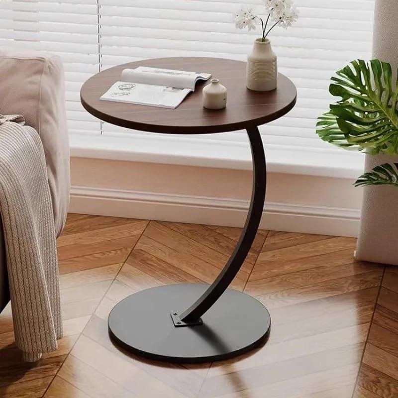 Table d'appoint design en bois avec pied courbé Electroshopdakar