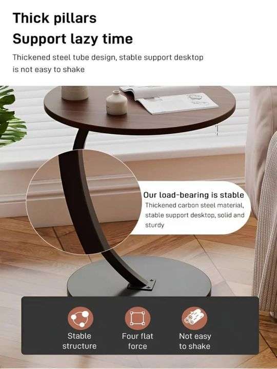 Table d'appoint design en bois avec pied courbé Electroshopdakar