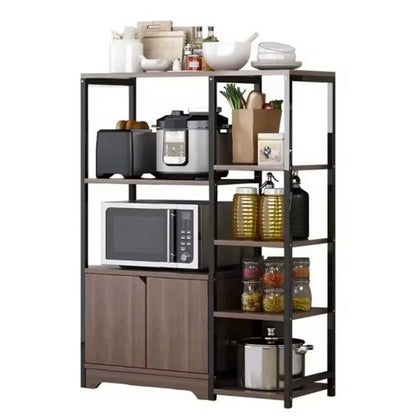 Étagère de Rangement Cuisine Multifonction – Métal et Bois Electroshopdakar