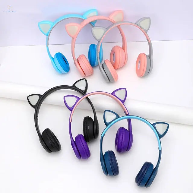 Casque bluetooth sans fil P47 avec micro, écouteurs Cat Ear, basses stéréo, casques pliable, casque de sport Gamer 5.0 Electroshopdakar